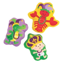 Mardi Gras Colorful Stuffed Characters - 12 Pc.