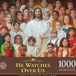 Masterpieces 1000 Piece Jigsaw Puzzle For Adults, Family, Or Kids - He Watches Over Us - 19.25"X26.75"