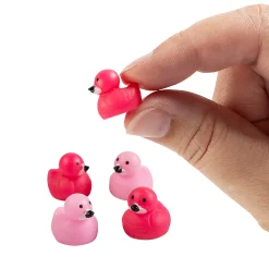 Micro Mini Tropical Flamingo Rubber Ducks - 24 Pc.