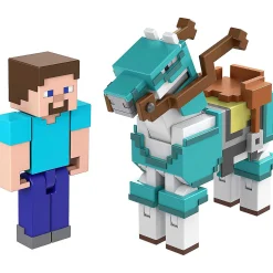 Minecraft 3.25-Inch Steve And Armored Horse Action Figure 2-Pack