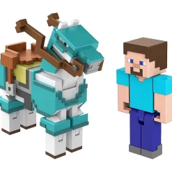 Minecraft 3.25-Inch Steve And Armored Horse Action Figure 2-Pack