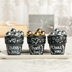 Mini Ceramic Chalkboard Flower Pots - 12 Pc.