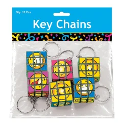 Mini Fun Puzzle Cube Keychains - 12 Pc.