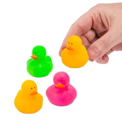 Mini Neon Rubber Ducks - 24 Pc.