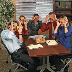 Mini Neon Smile Face Stress Balls - 24 Pc.