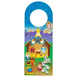 Nativity Doorknob Hanger Sticker Scenes - 12 Pc.