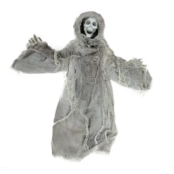 Northlight 36" Gray Touch Activated Hanging Death Reaper Halloween Decor