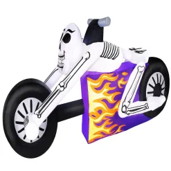 Occasions 7.5' Inflatable Skeleton Cycle , 3 Ft Tall, Multicolored