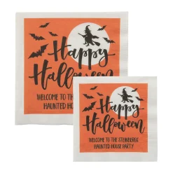Personalized Orange Halloween Napkins - 50 Pc.