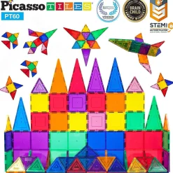 Picassotiles - 60 Piece Set Magnet Building Tiles