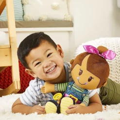 Playskool Dressy Kids Girl Doll Brunette Toddler Practice Zipper Dressed Hasbro