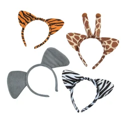 Plush Zoo Animal Ear Headbands - 12 Pc.