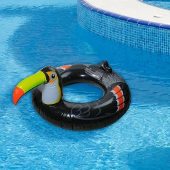 Pool Central 52" Inflatable Black And Yellow Giant Toucan Pool Ring Float
