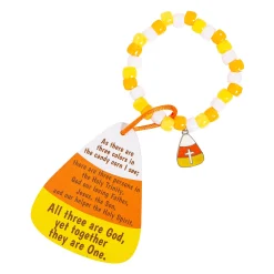 Religious Candy Corn Pony Bead Bracelet Craft Kit - Makes 12