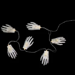 Set Of 6 Skeleton Hands Halloween Light Set