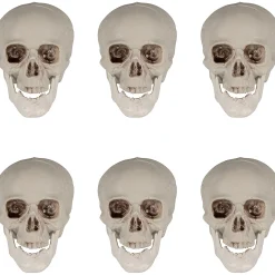 Set Of 6 Skull Halloween Decorations 4.75"