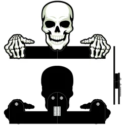 Skeleton Fence Peeker Halloween Decoration