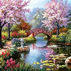 Sunsout Japanese Garden In Bloom 1000 Pc Jigsaw Puzzle