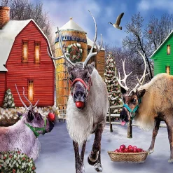 Sunsout Reindeer Farm 1000 Pc Jigsaw Puzzle