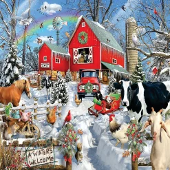 Sunsout Winter Barn 300 Pc Jigsaw Puzzle