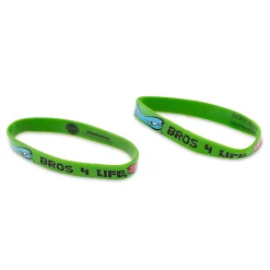 Teenage Mutant Ninja Turtles "Bros 4 Life" Green Rubber Bracelet 2-Pack