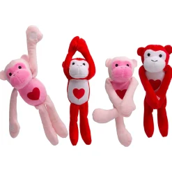 Valentine Long Arm Short Hair Stuffed Gorillas - 12 Pc.
