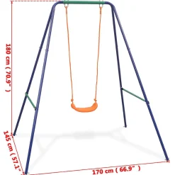 Vidaxl 2-In-1 Single Swing And Toddler Swing Orange