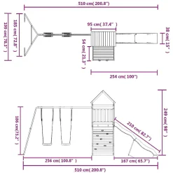 Vidaxl Outdoor Playset Solid Wood Pine
