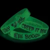 White Glow-In-The-Dark Halloween Rubber Bracelets - 12 Pc.