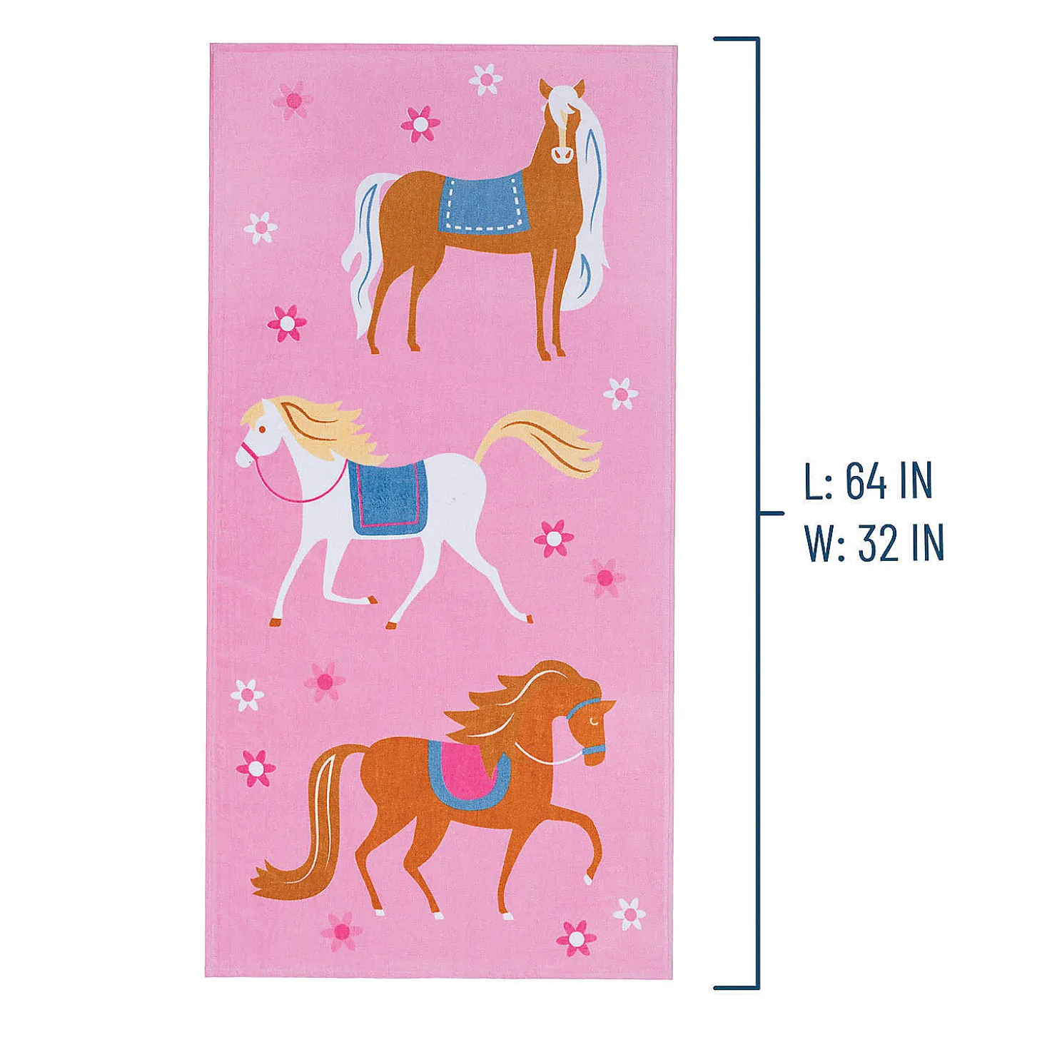 Wildkin Horses 100% Cotton Beach Towel