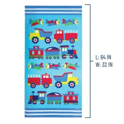 Wildkin Trains, Planes & Trucks 100% Cotton Beach Towel