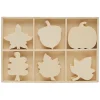 Woodpeckers Crafts, Diy Unfinished Wood Autumn Cutouts Tray, Pack Of 2