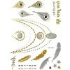 Wrapables Celebrity Inspired Temporary Tattoos In Metallic Gold Silver And Black, Large, Believe And Love