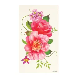 Wrapables® Floral Temporary Tattoos Body Art Water Tattoos (8 Sheets), Roses & Peonies